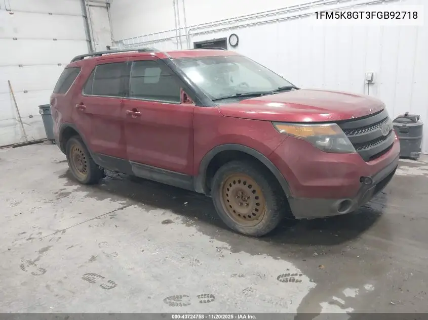 1FM5K8GT3FGB92718 2015 Ford Explorer Sport
