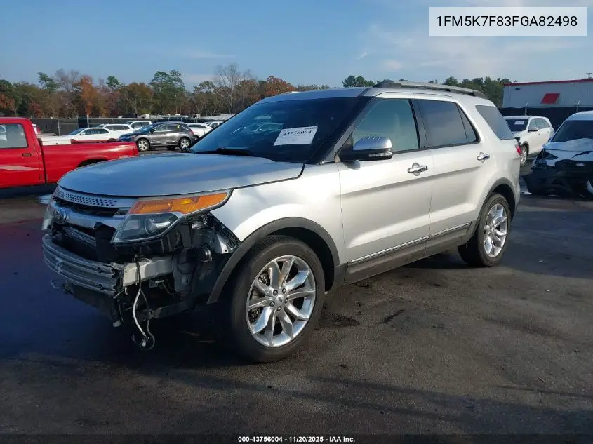 1FM5K7F83FGA82498 2015 Ford Explorer Limited