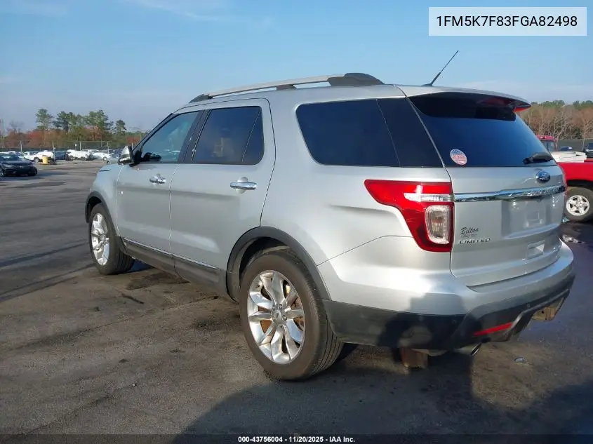 1FM5K7F83FGA82498 2015 Ford Explorer Limited