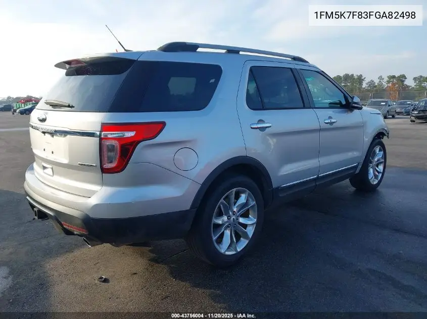 1FM5K7F83FGA82498 2015 Ford Explorer Limited