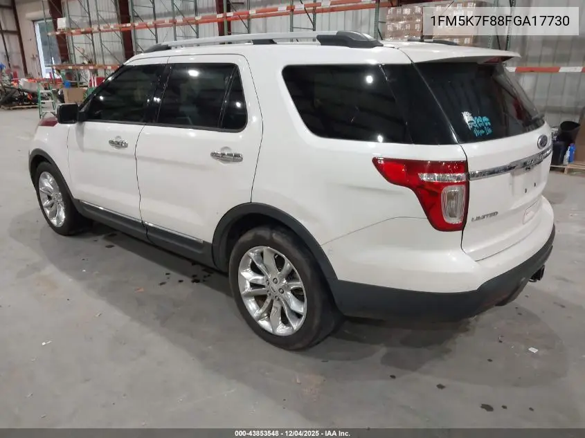 1FM5K7F88FGA17730 2015 Ford Explorer Limited