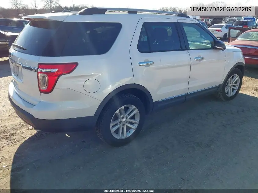 1FM5K7D82FGA32209 2015 Ford Explorer Xlt