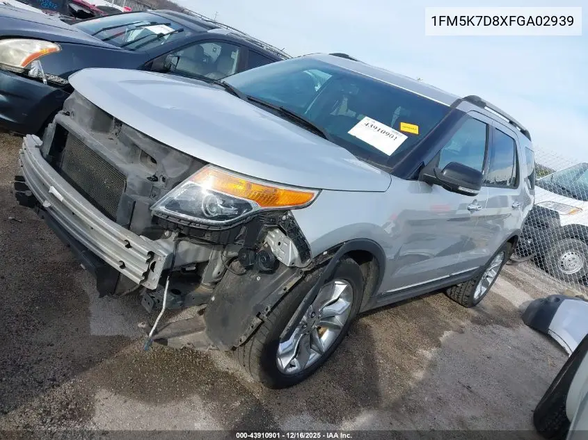 1FM5K7D8XFGA02939 2015 Ford Explorer Xlt