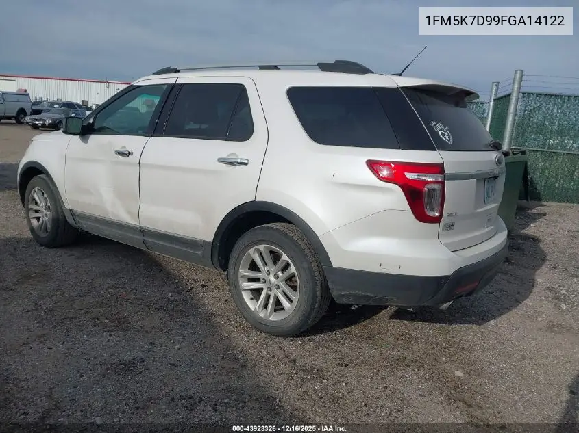 1FM5K7D99FGA14122 2015 Ford Explorer Xlt