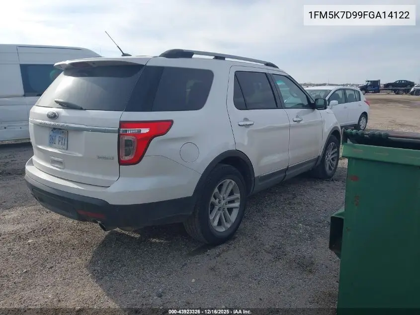 1FM5K7D99FGA14122 2015 Ford Explorer Xlt