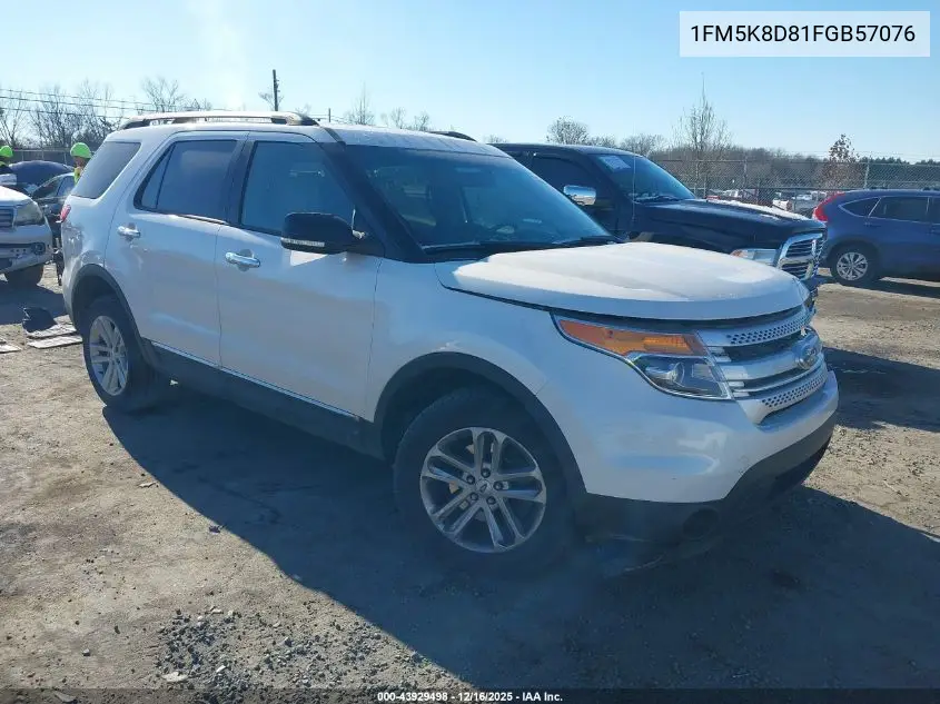 1FM5K8D81FGB57076 2015 Ford Explorer Xlt