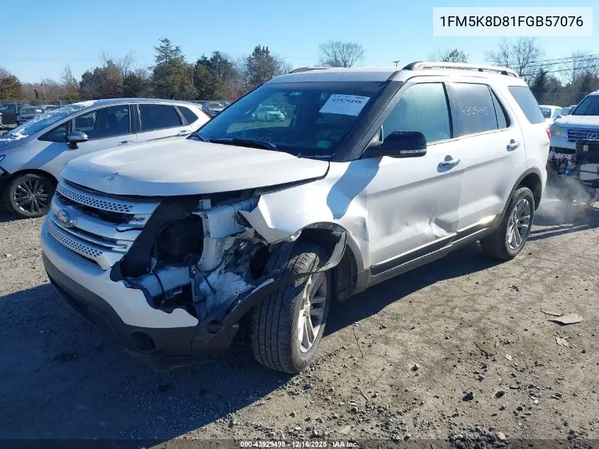 1FM5K8D81FGB57076 2015 Ford Explorer Xlt