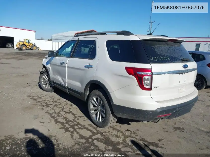 1FM5K8D81FGB57076 2015 Ford Explorer Xlt
