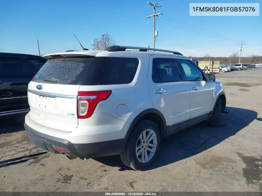 1FM5K8D81FGB57076 2015 Ford Explorer Xlt