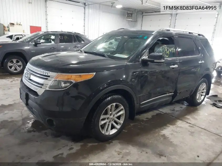 1FM5K8D83FGA64995 2015 Ford Explorer Xlt