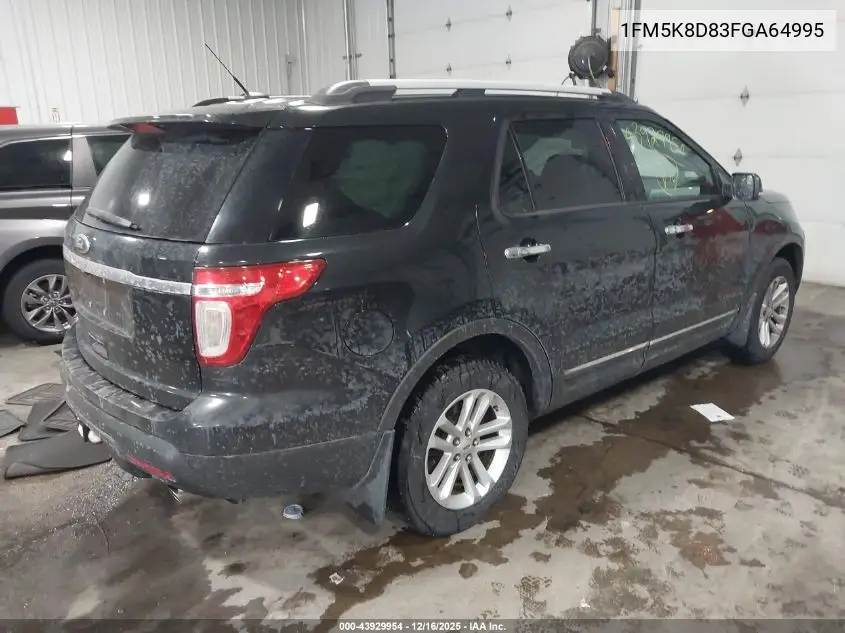 1FM5K8D83FGA64995 2015 Ford Explorer Xlt