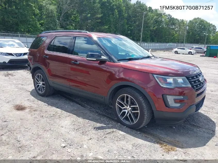 1FM5K8GT7GGB71257 2016 Ford Explorer Sport