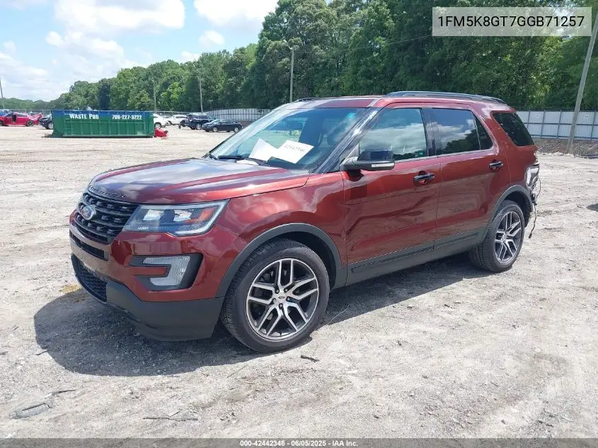 1FM5K8GT7GGB71257 2016 Ford Explorer Sport