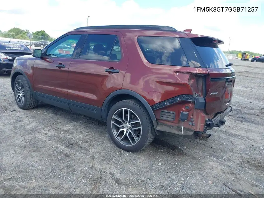 1FM5K8GT7GGB71257 2016 Ford Explorer Sport