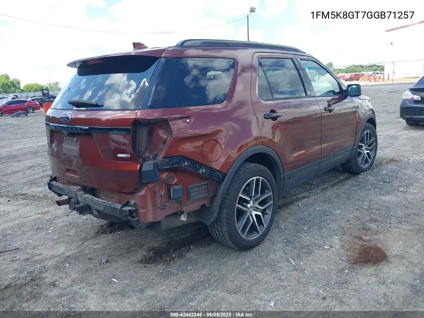 1FM5K8GT7GGB71257 2016 Ford Explorer Sport