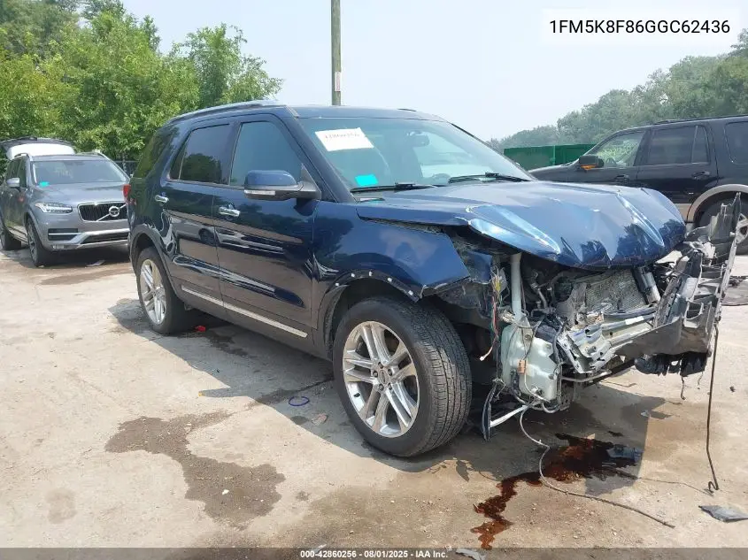 1FM5K8F86GGC62436 2016 Ford Explorer Limited