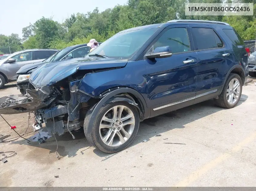 1FM5K8F86GGC62436 2016 Ford Explorer Limited