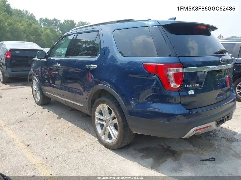 1FM5K8F86GGC62436 2016 Ford Explorer Limited