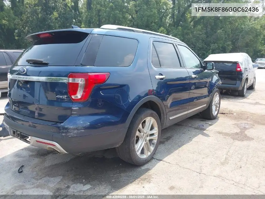 1FM5K8F86GGC62436 2016 Ford Explorer Limited