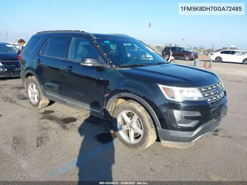 1FM5K8DH7GGA72485 2016 Ford Explorer Xlt