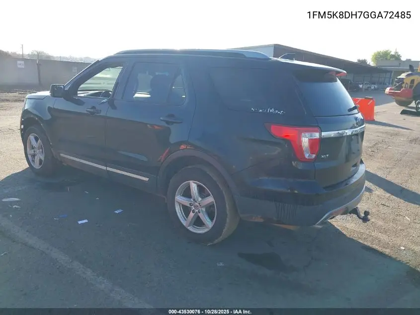 1FM5K8DH7GGA72485 2016 Ford Explorer Xlt