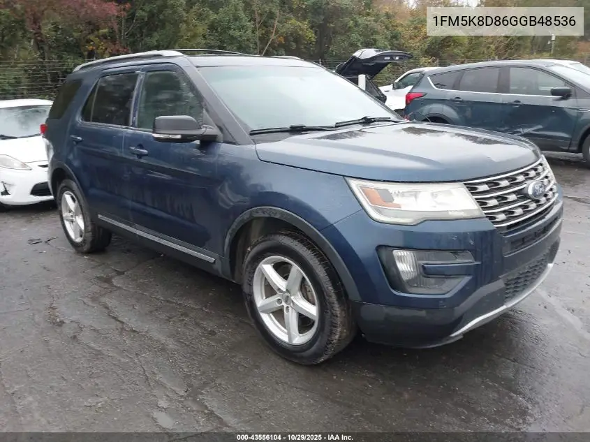 1FM5K8D86GGB48536 2016 Ford Explorer Xlt