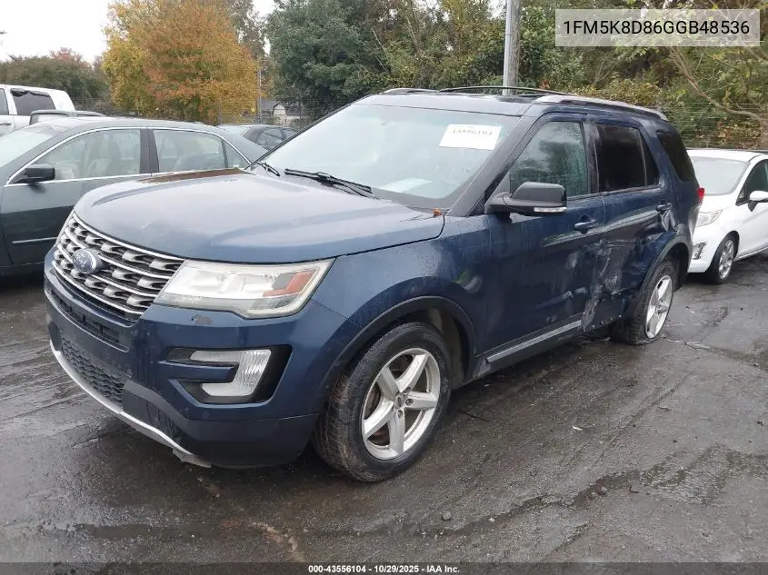1FM5K8D86GGB48536 2016 Ford Explorer Xlt