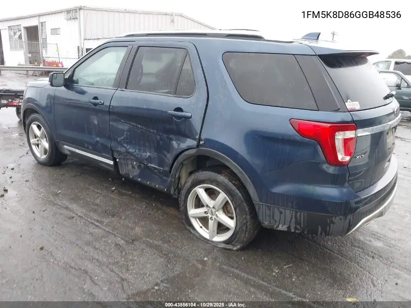 1FM5K8D86GGB48536 2016 Ford Explorer Xlt