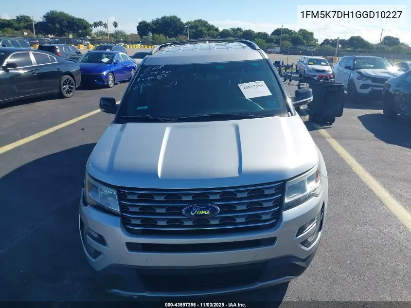 1FM5K7DH1GGD10227 2016 Ford Explorer Xlt