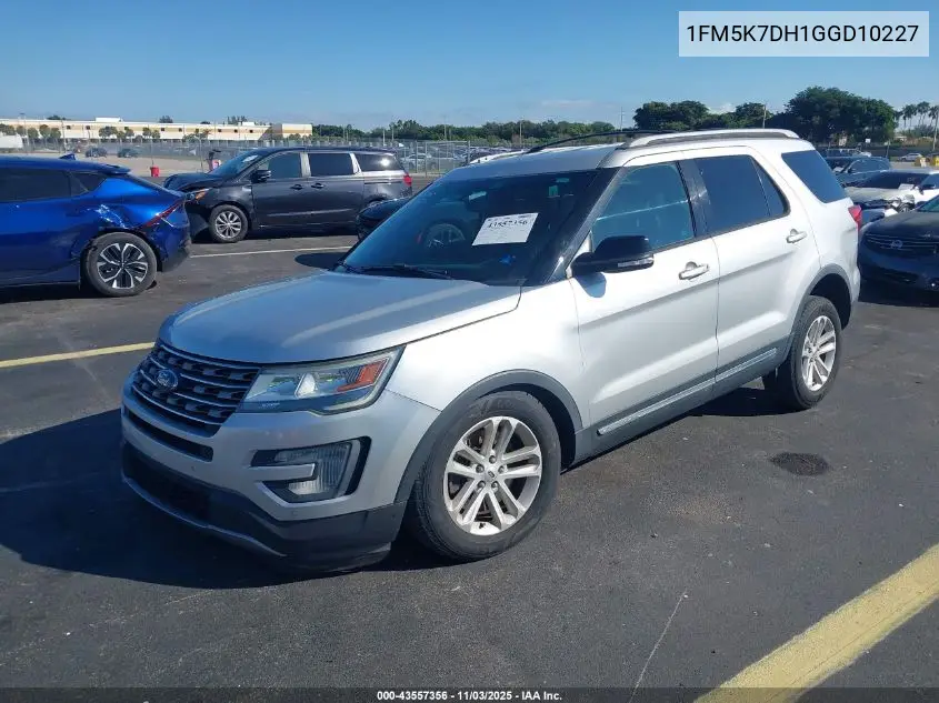 1FM5K7DH1GGD10227 2016 Ford Explorer Xlt