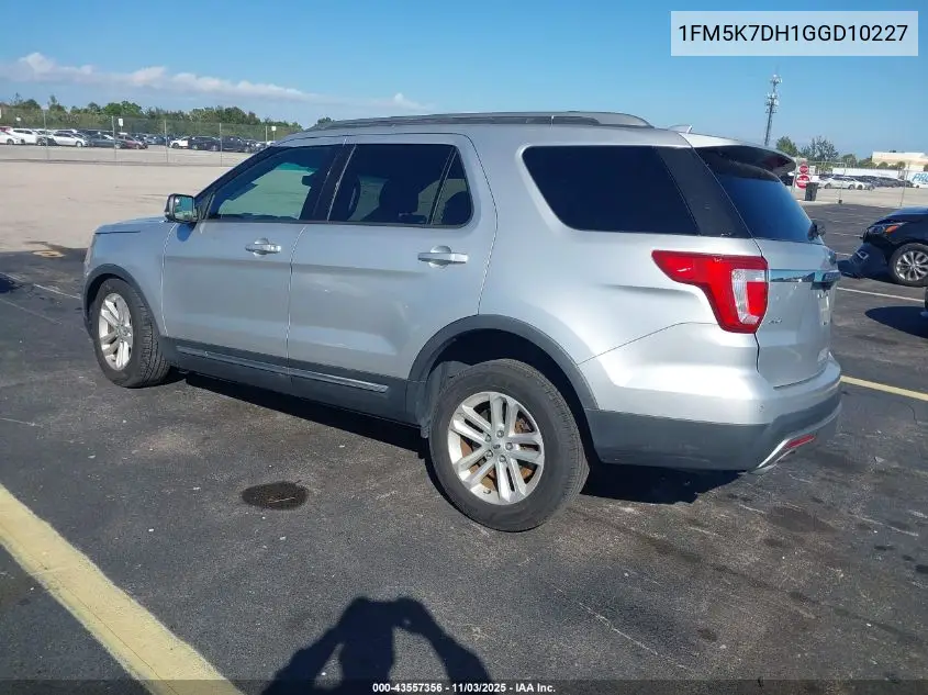 1FM5K7DH1GGD10227 2016 Ford Explorer Xlt
