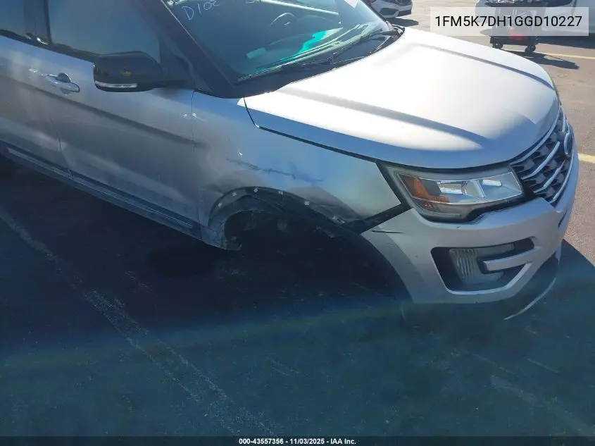1FM5K7DH1GGD10227 2016 Ford Explorer Xlt