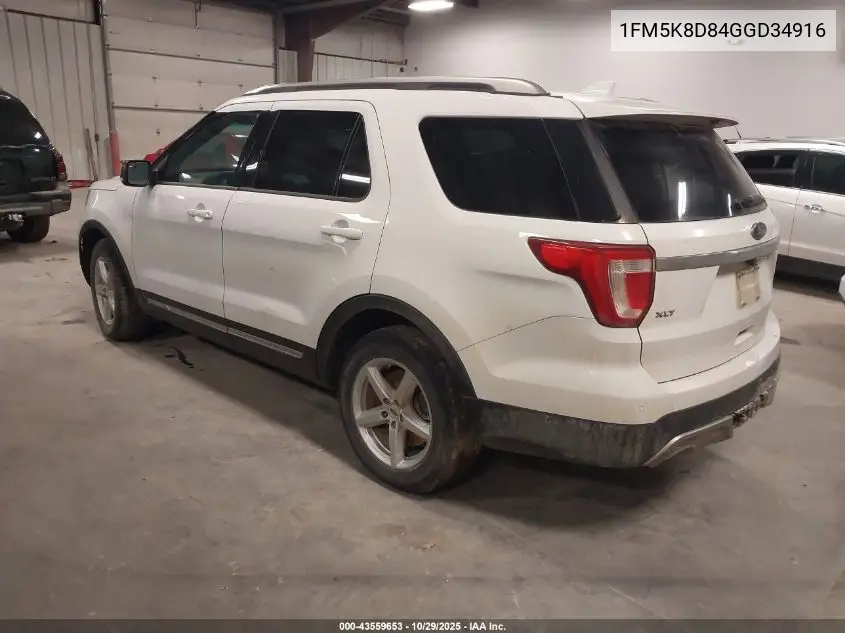 1FM5K8D84GGD34916 2016 Ford Explorer Xlt