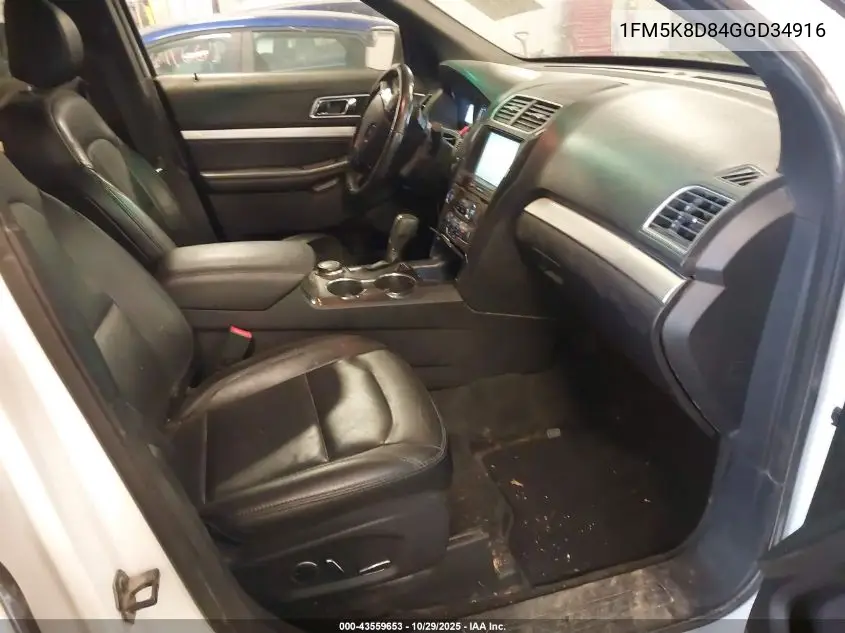 1FM5K8D84GGD34916 2016 Ford Explorer Xlt