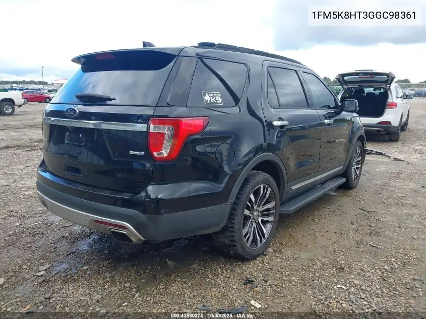 1FM5K8HT3GGC98361 2016 Ford Explorer Platinum