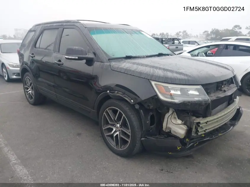 1FM5K8GT0GGD02724 2016 Ford Explorer Sport