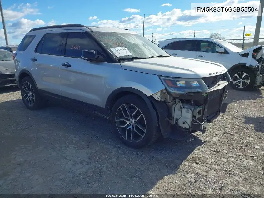 1FM5K8GT6GGB55504 2016 Ford Explorer Sport