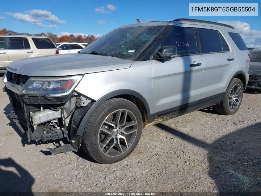 1FM5K8GT6GGB55504 2016 Ford Explorer Sport