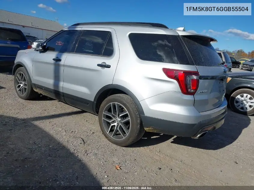 1FM5K8GT6GGB55504 2016 Ford Explorer Sport