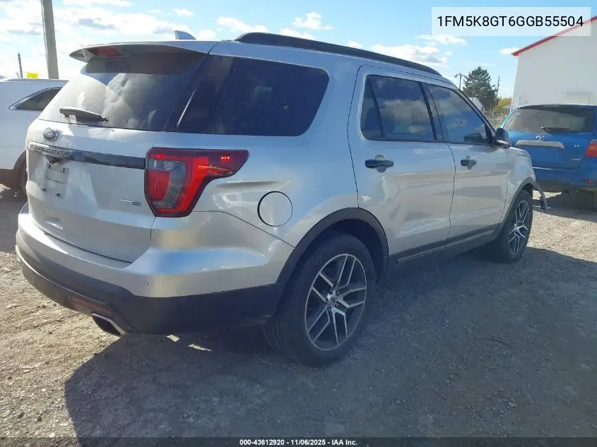 1FM5K8GT6GGB55504 2016 Ford Explorer Sport