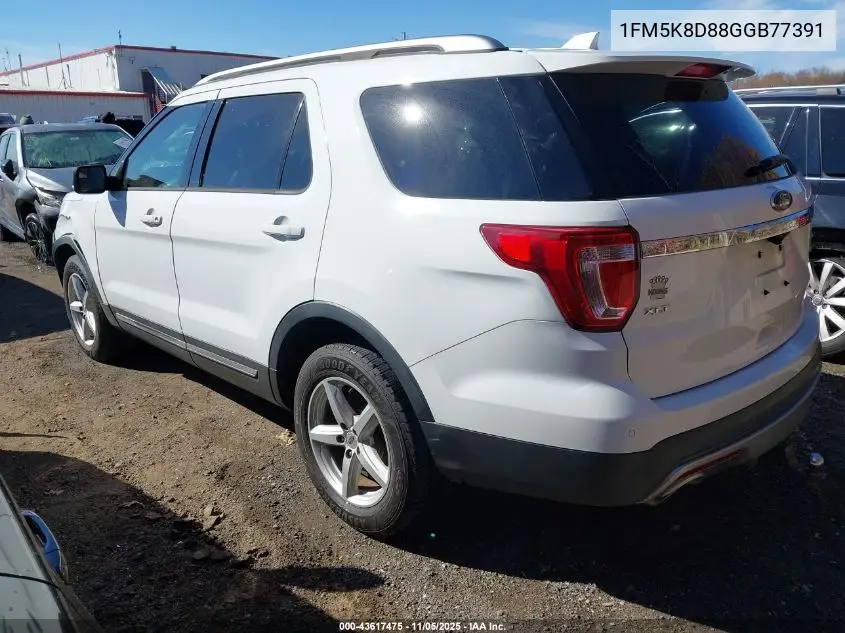 1FM5K8D88GGB77391 2016 Ford Explorer Xlt