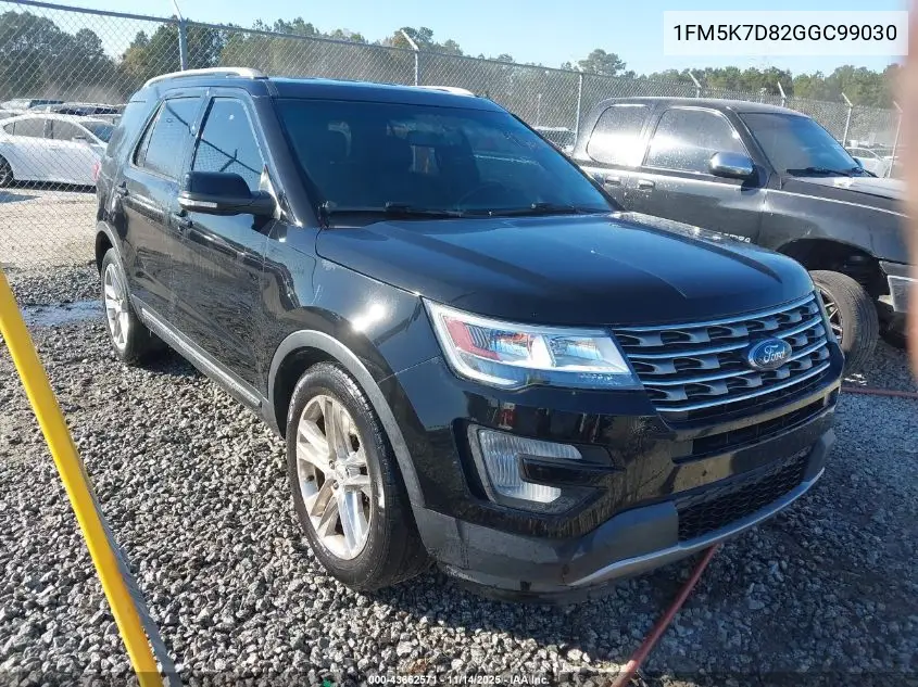 1FM5K7D82GGC99030 2016 Ford Explorer Xlt