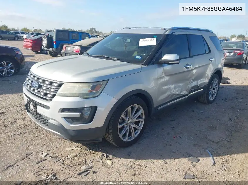 1FM5K7F88GGA46484 2016 Ford Explorer Limited