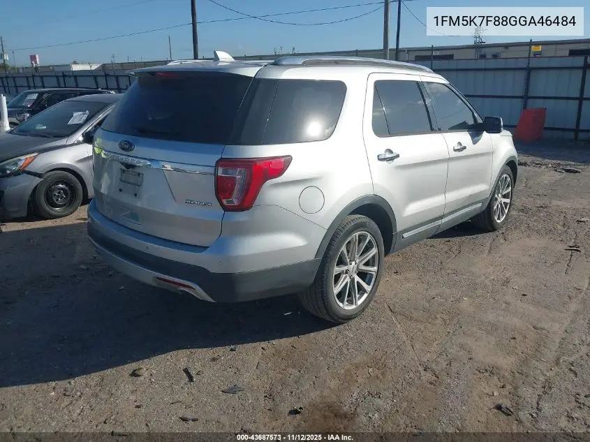 1FM5K7F88GGA46484 2016 Ford Explorer Limited