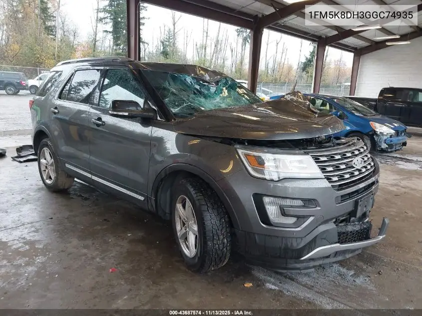 1FM5K8DH3GGC74935 2016 Ford Explorer Xlt