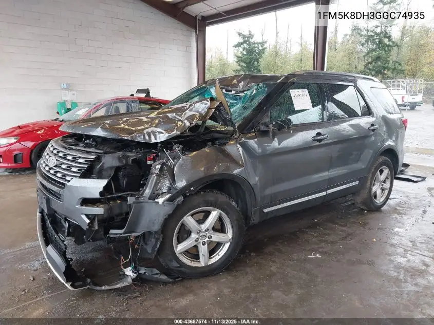 1FM5K8DH3GGC74935 2016 Ford Explorer Xlt