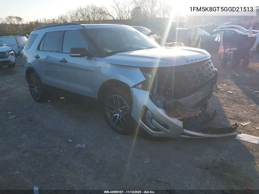 1FM5K8GT5GGD21513 2016 Ford Explorer Sport