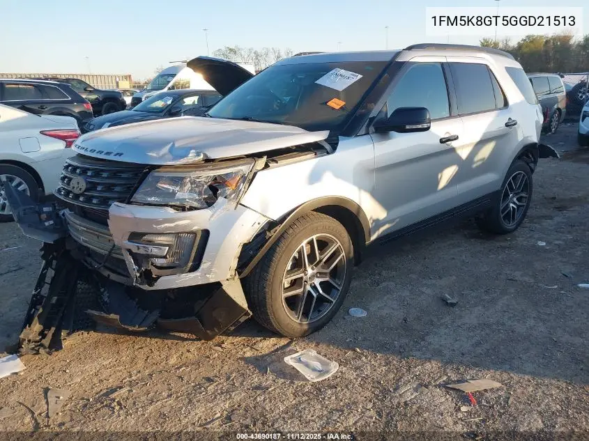 1FM5K8GT5GGD21513 2016 Ford Explorer Sport