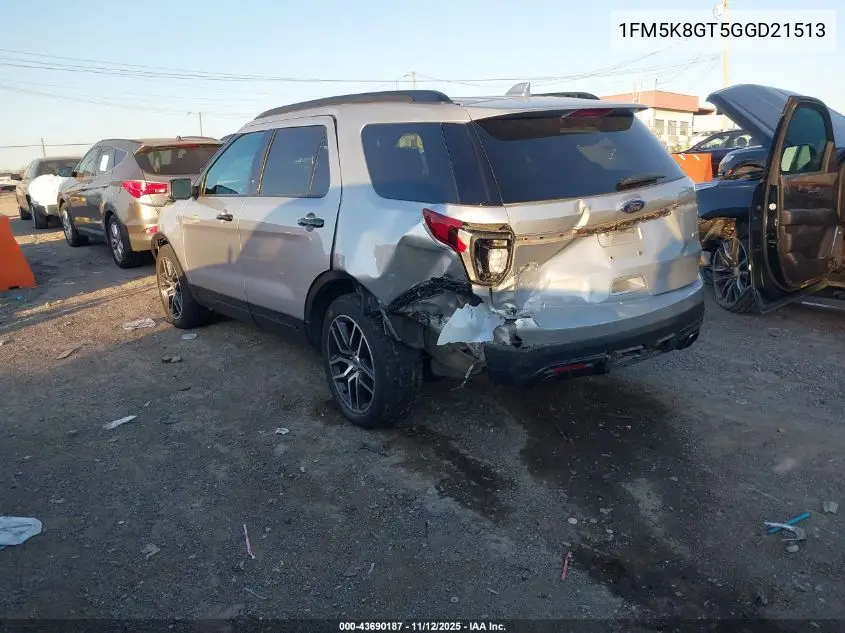 1FM5K8GT5GGD21513 2016 Ford Explorer Sport