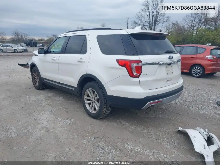 1FM5K7D86GGA83844 2016 Ford Explorer Xlt